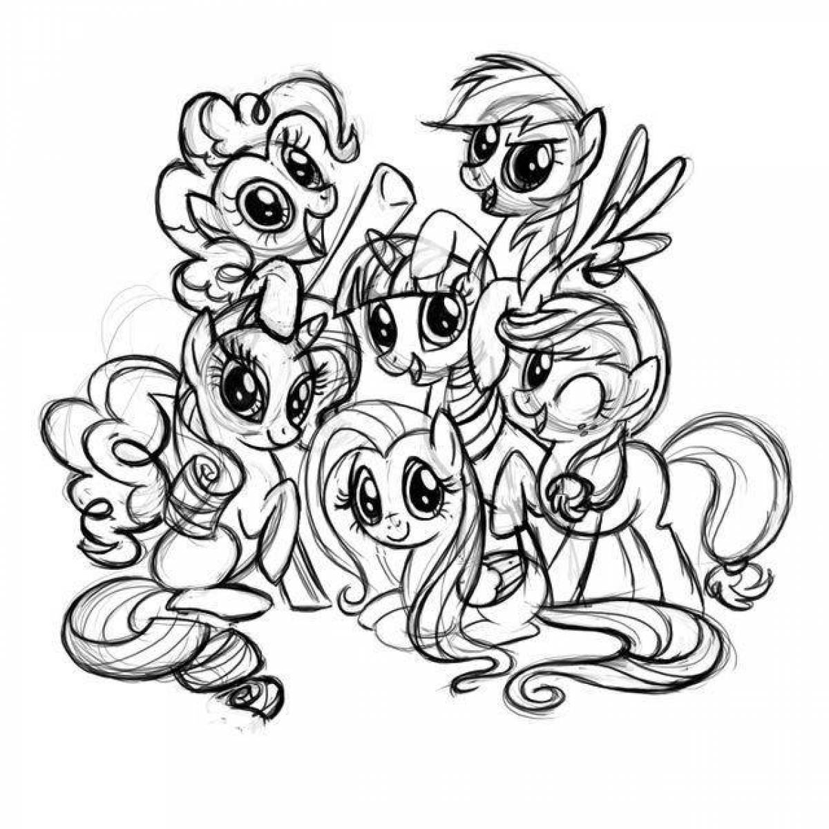 Brilliant coloring my little pony all together