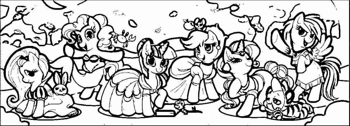 My little pony glamor coloring all together