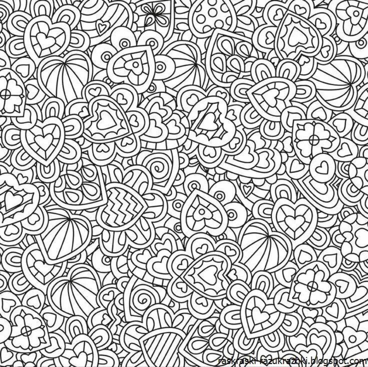 Coloring page charming anti-stress patterns