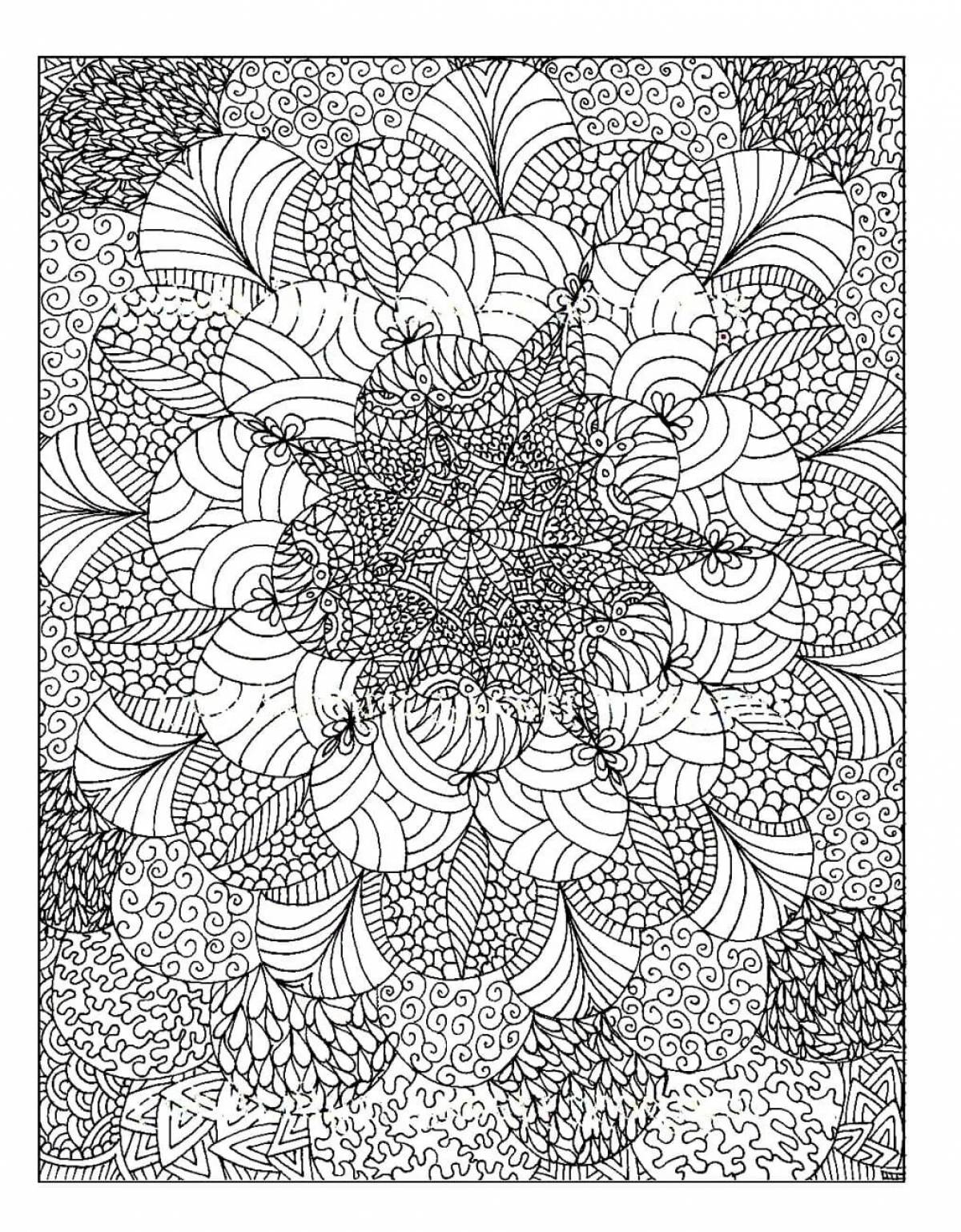 Coloring book peaceful anti-stress patterns