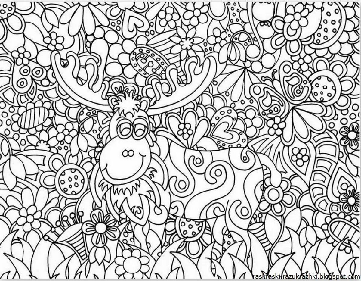 Coloring book joyful anti-stress patterns