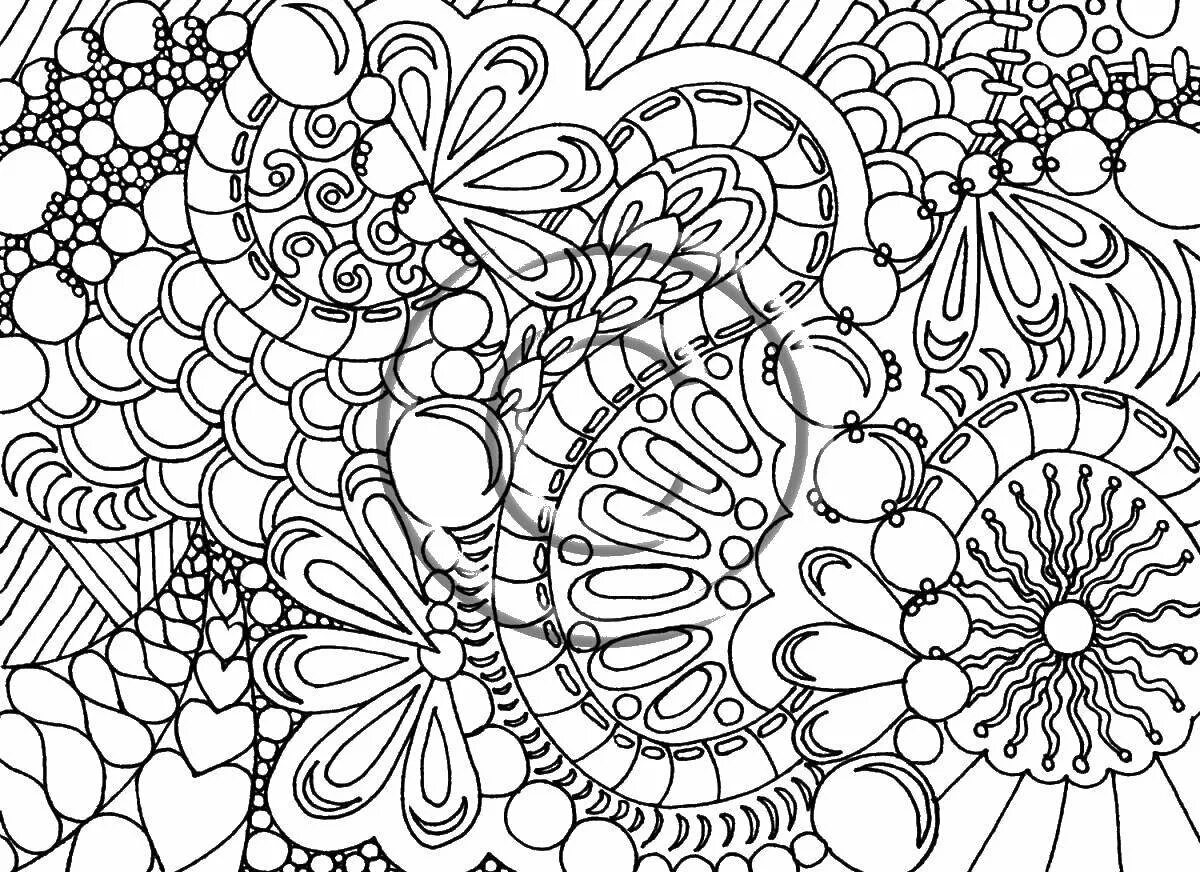 Detailed anti-stress patterns coloring book
