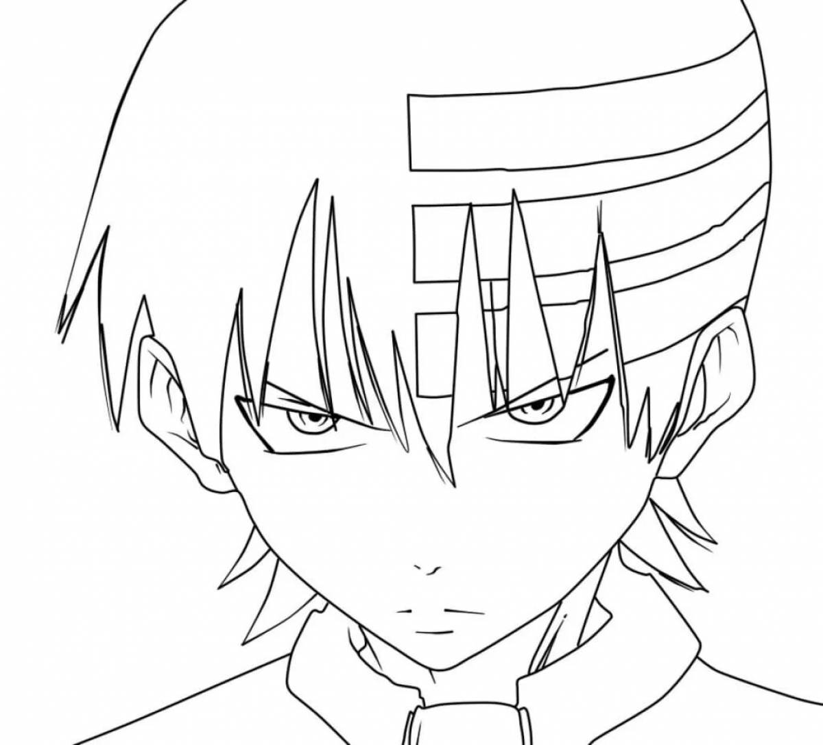 Playful anime boys coloring page