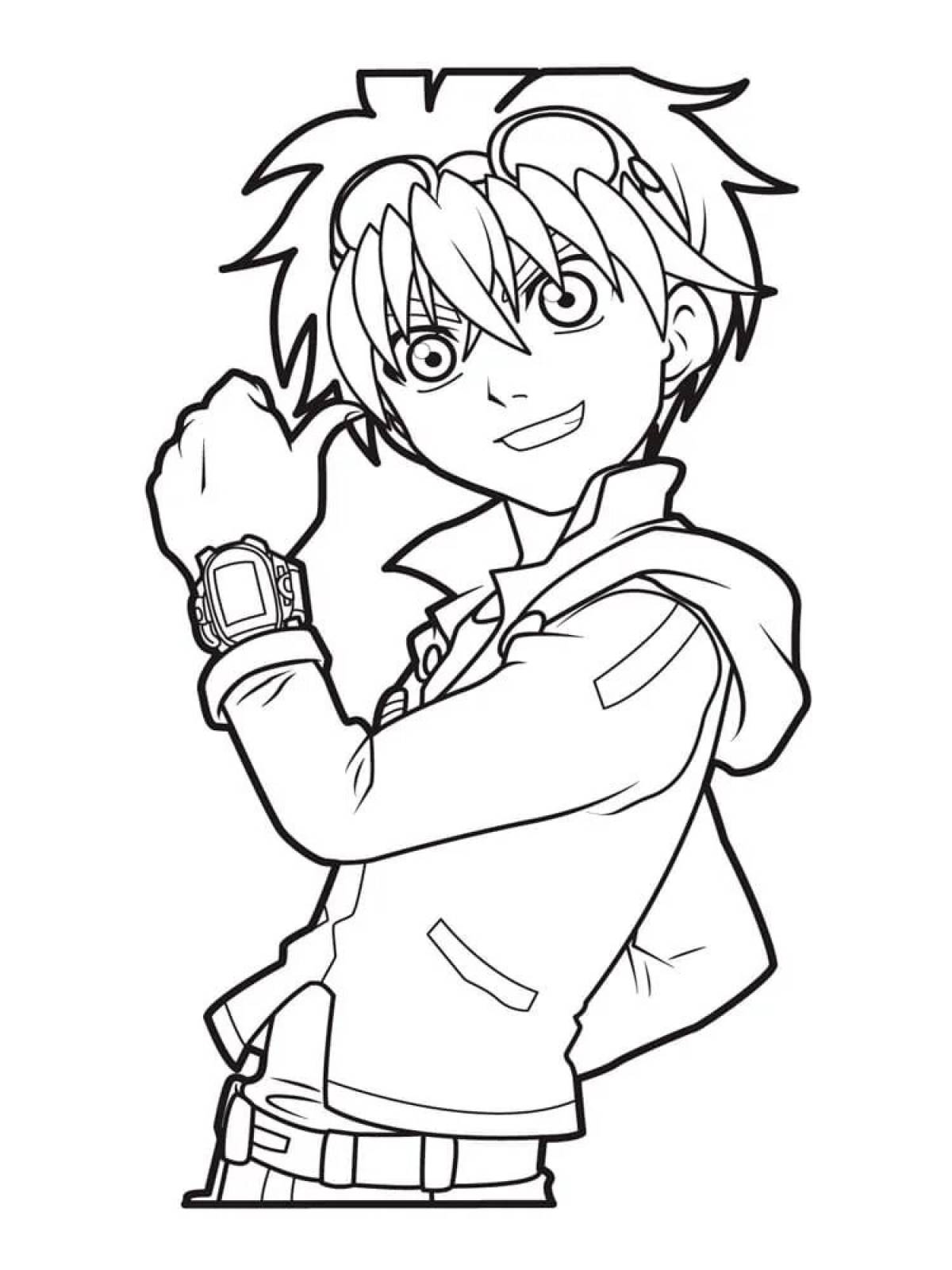 Magic anime boys coloring book