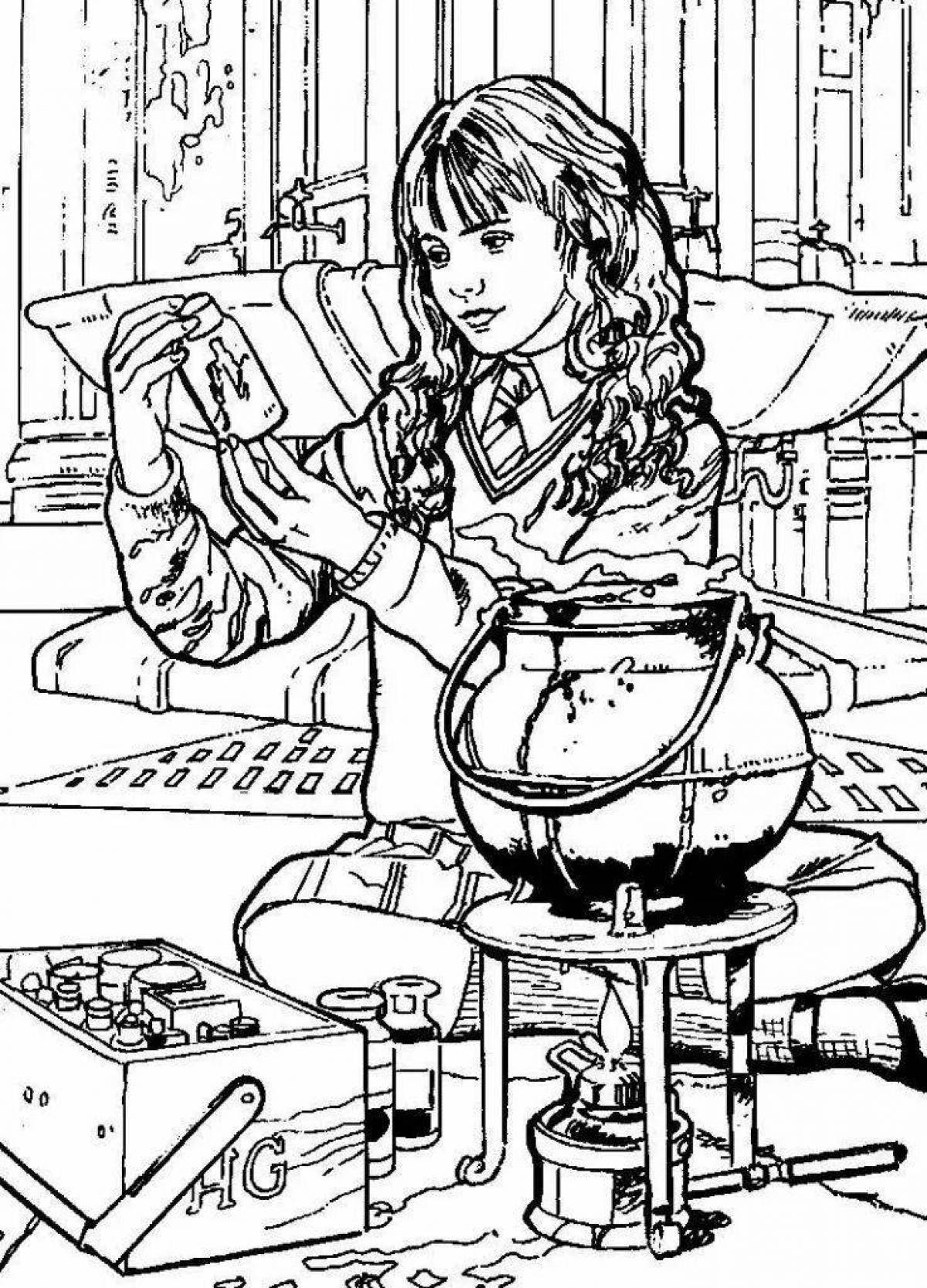 Fascinating coloring book for girls harry potter