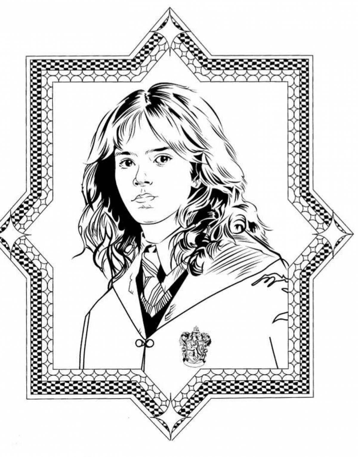 Веселая раскраска для девочек гарри поттер