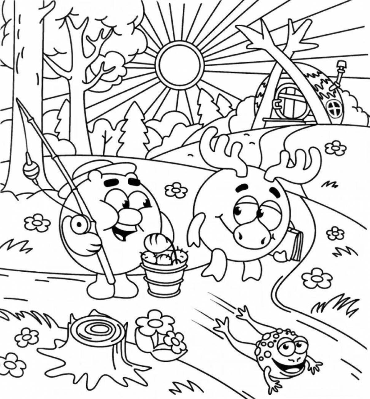 Coloring page gorgeous smeshariki