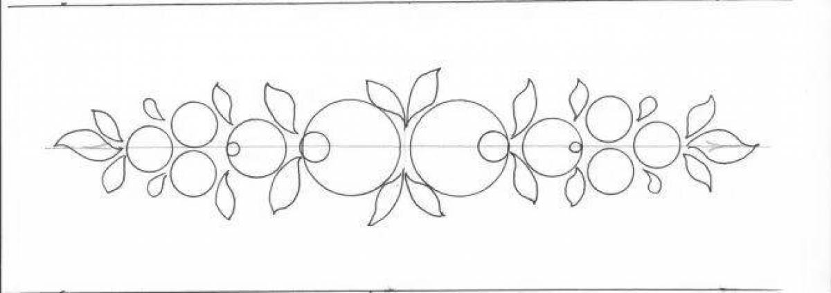 Dazzling gorodets painting drawing in the senior group