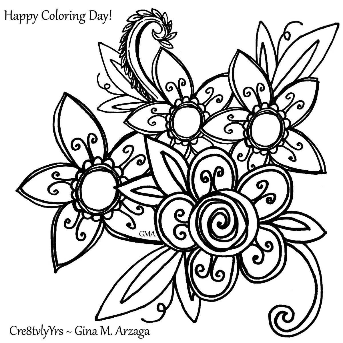 Entertaining coloring happy color on the phone