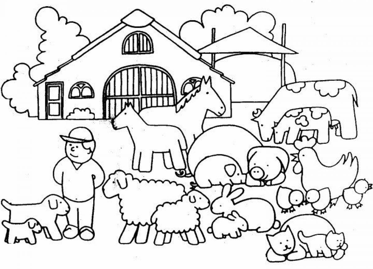 Раскраска животные на ферме