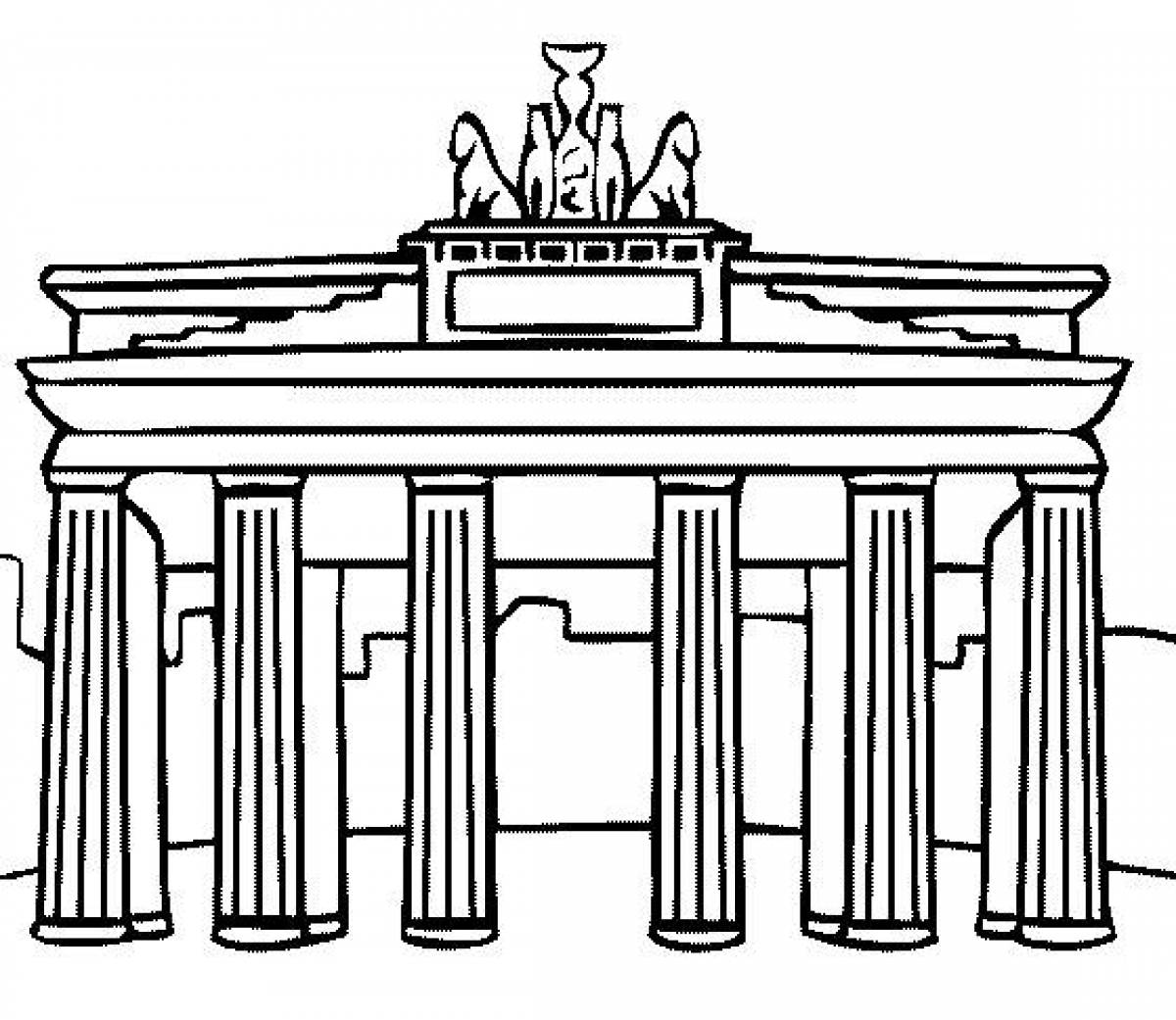 Бранденбургские ворота раскраска