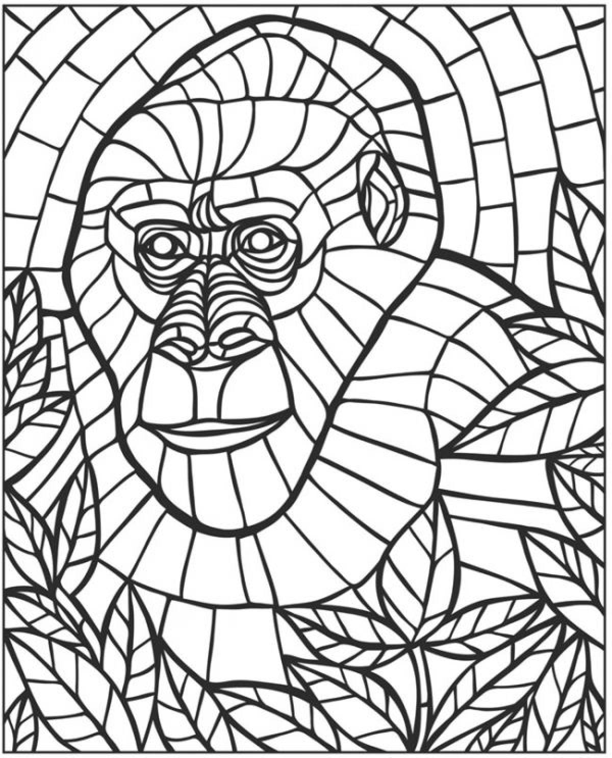 Stained glass monkey