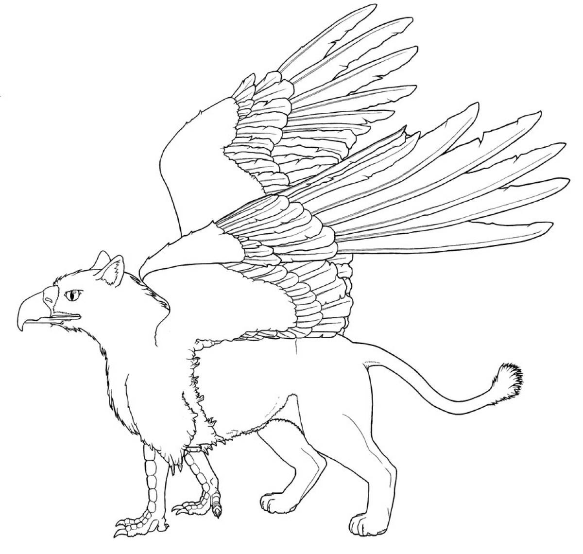 Drawing of a griffin