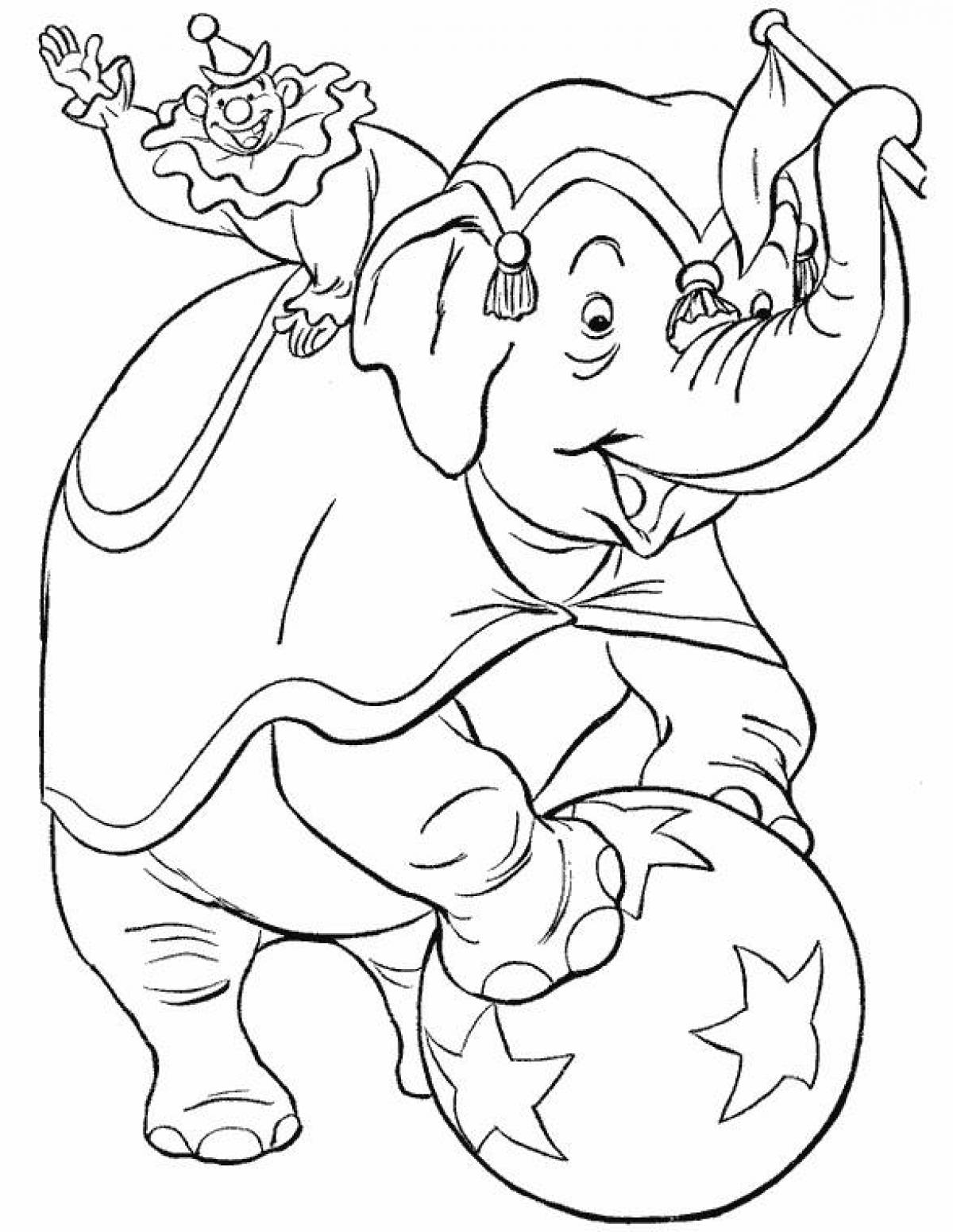 Clown with elephant