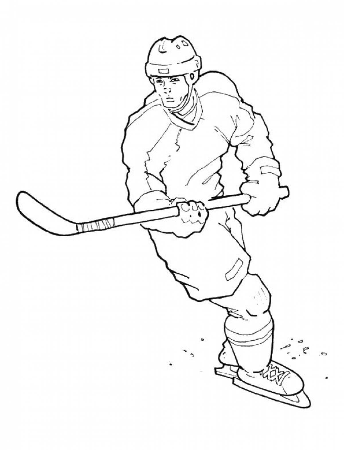 Hockey player coloring pages