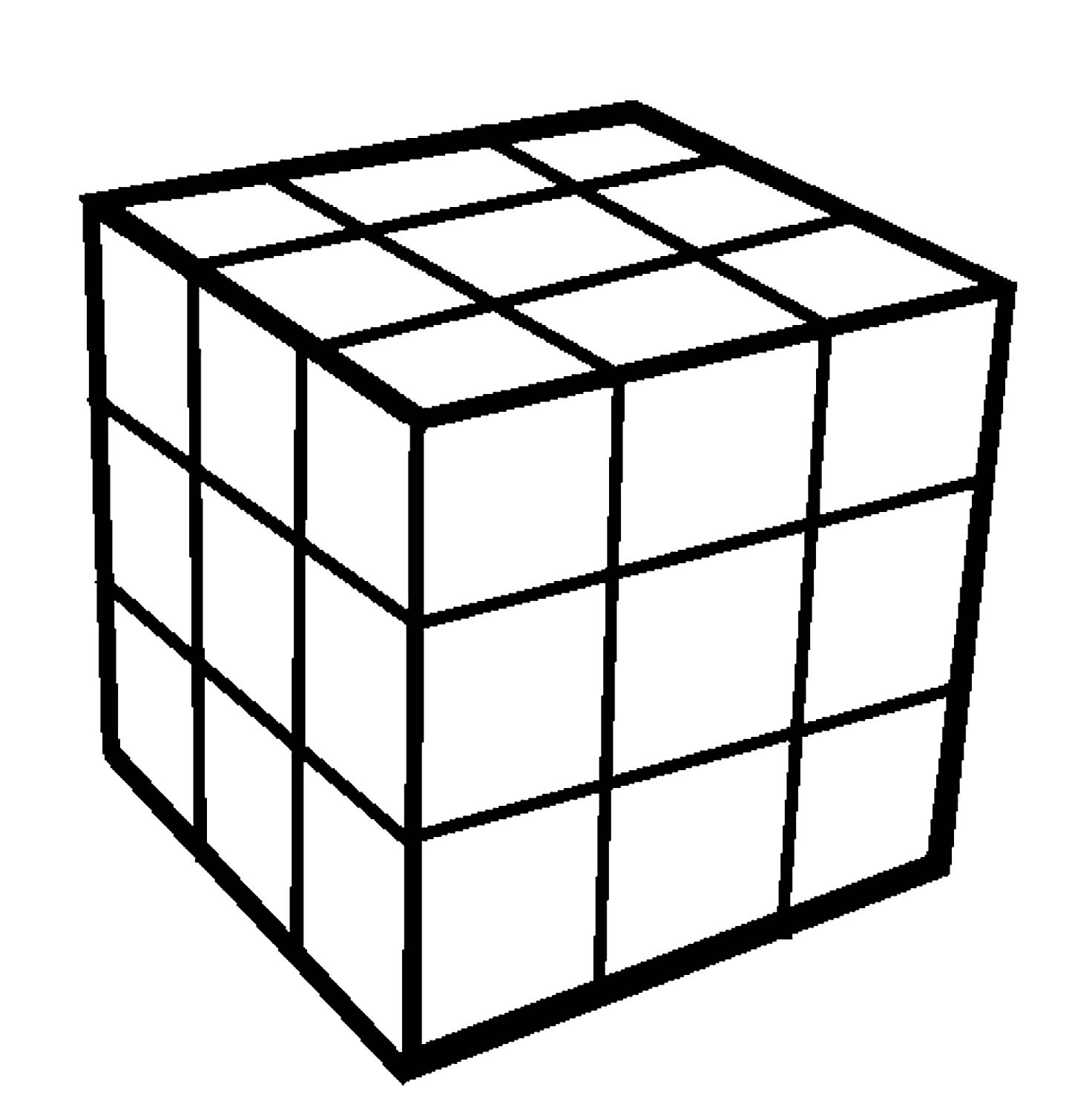 Rubik's cube coloring page