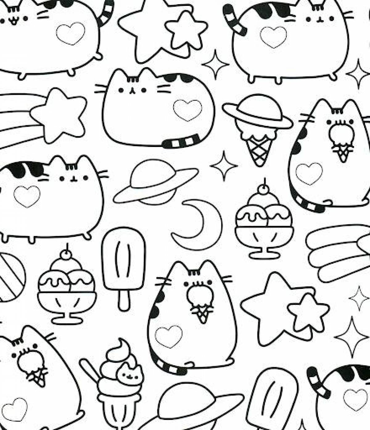 Pusheen cat coloring pages