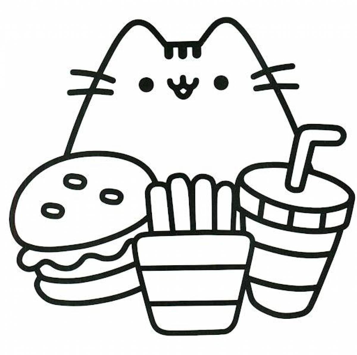 Котик с едой