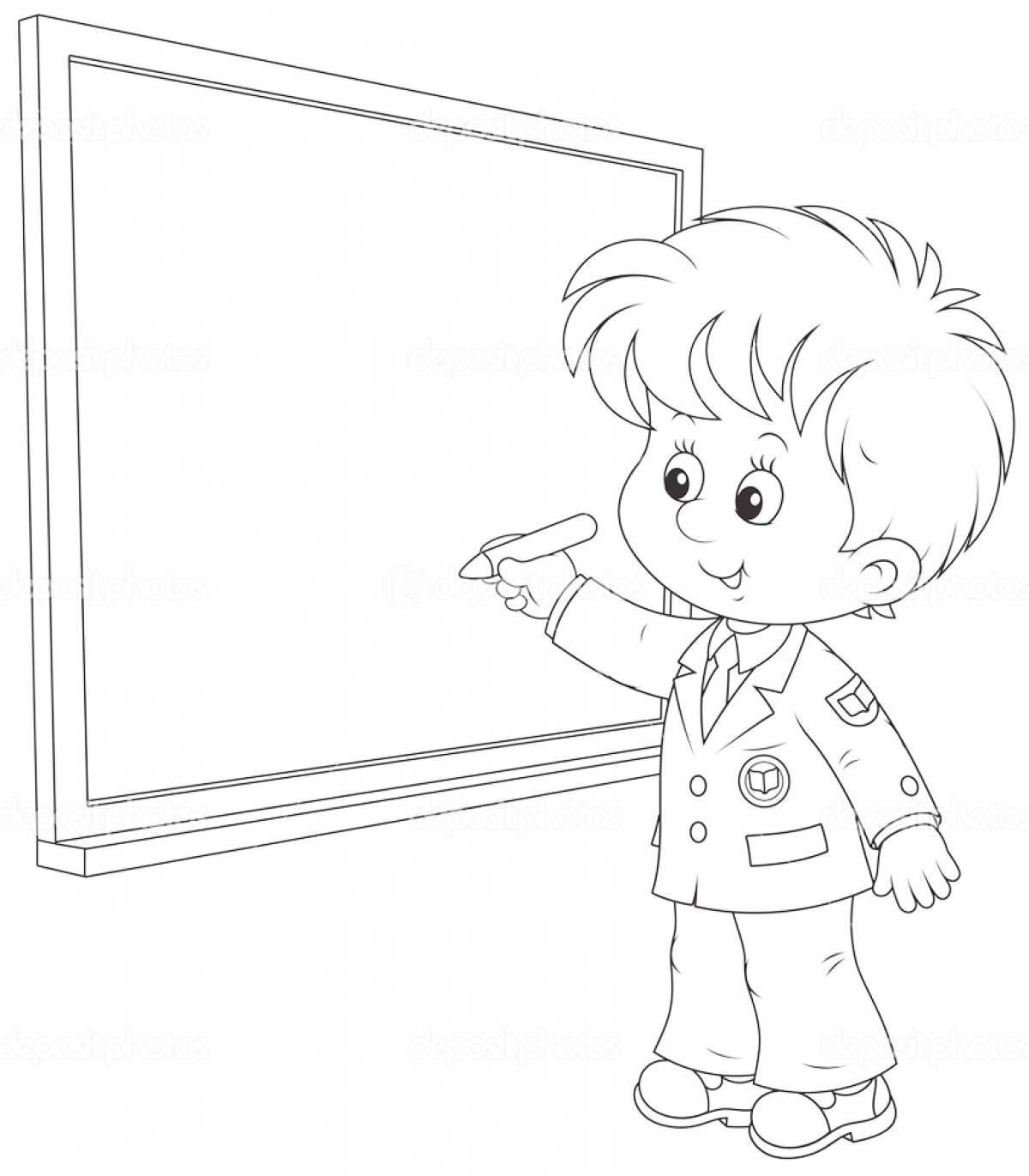 Boy at the blackboard