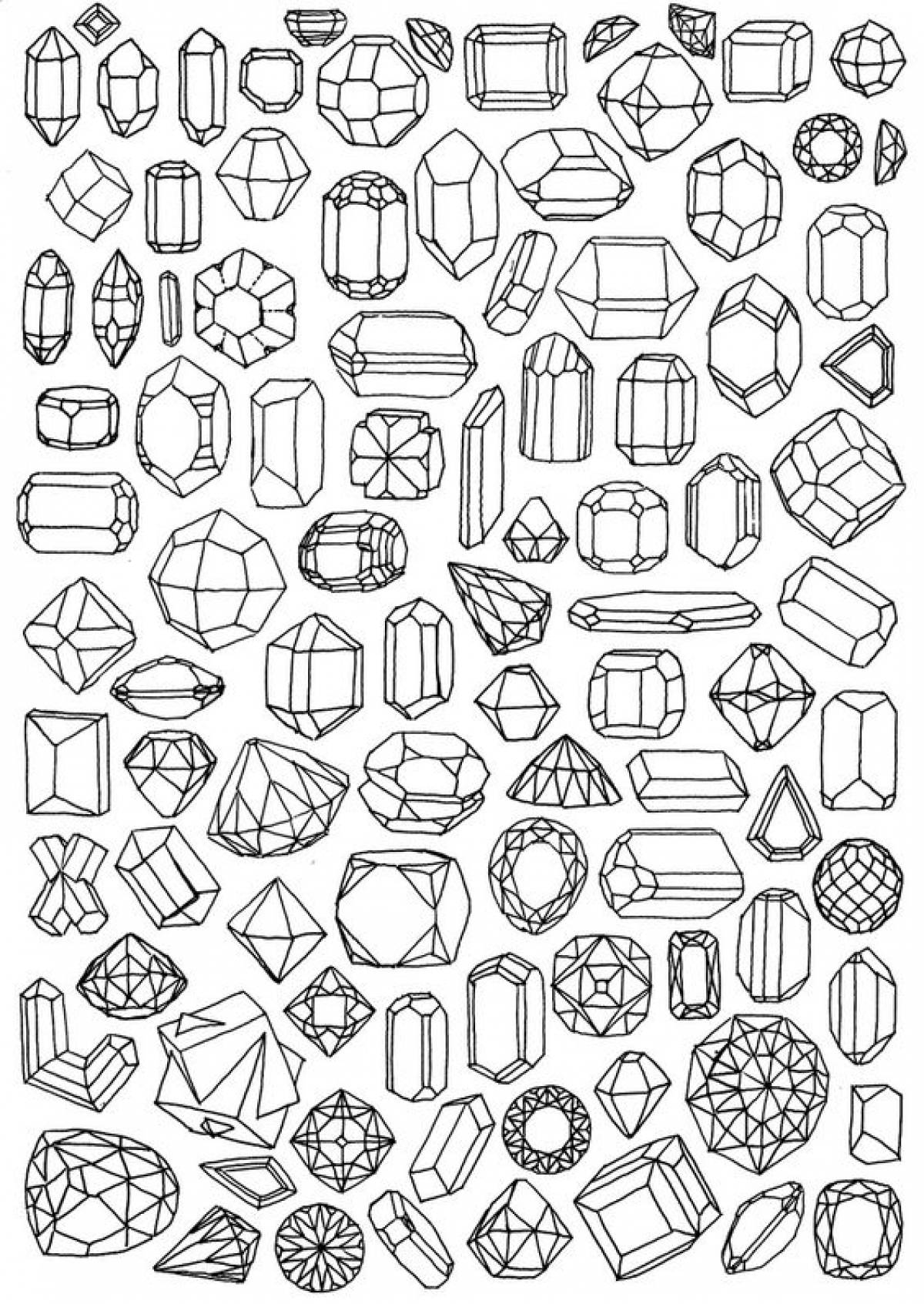 Gems coloring page
