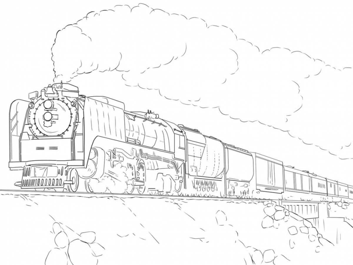 Train coloring page