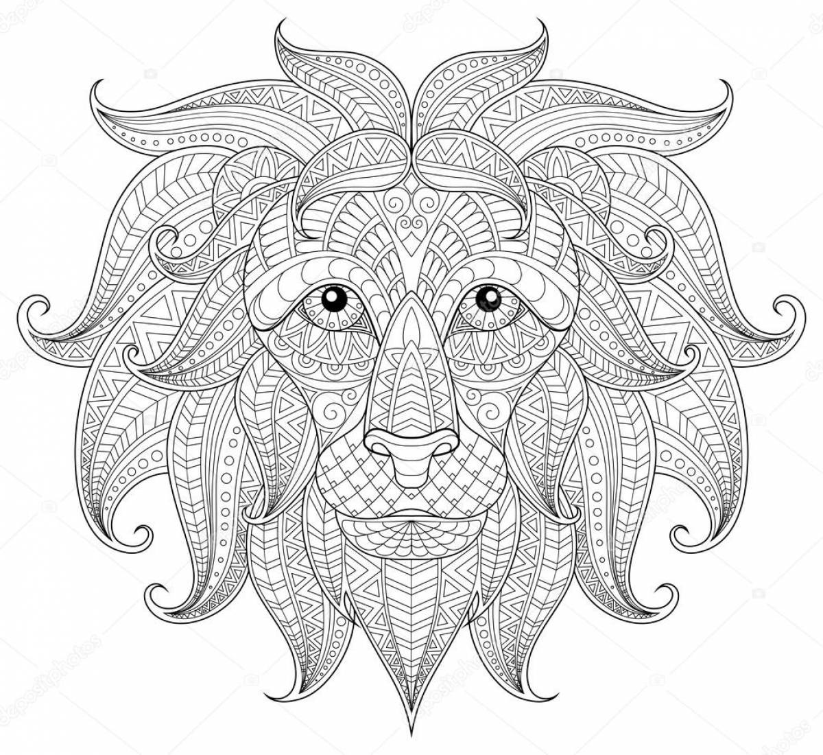 Antistress lion with a pattern