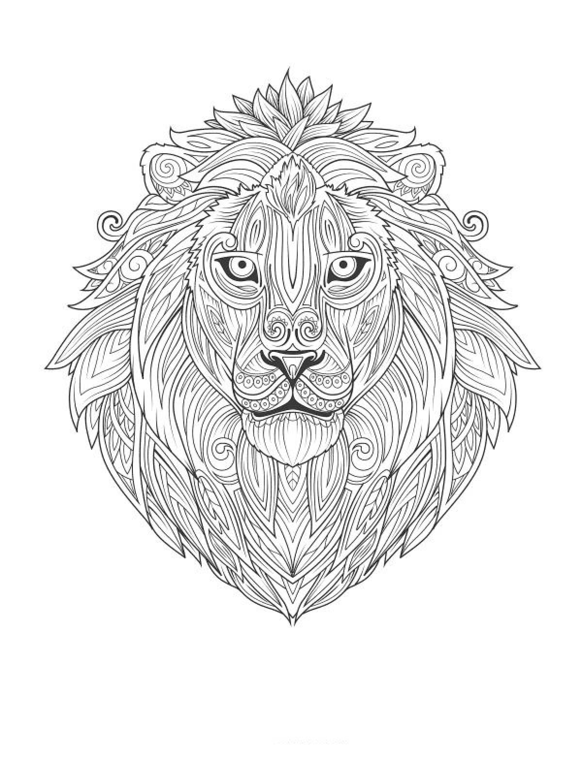 Antistress Lion coloring page