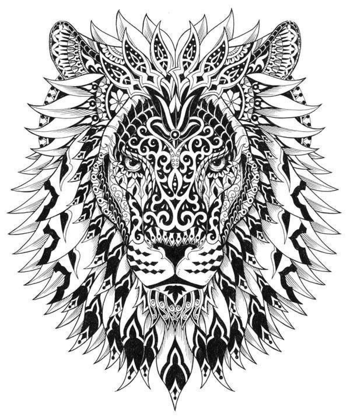 Antistress Lion coloring page