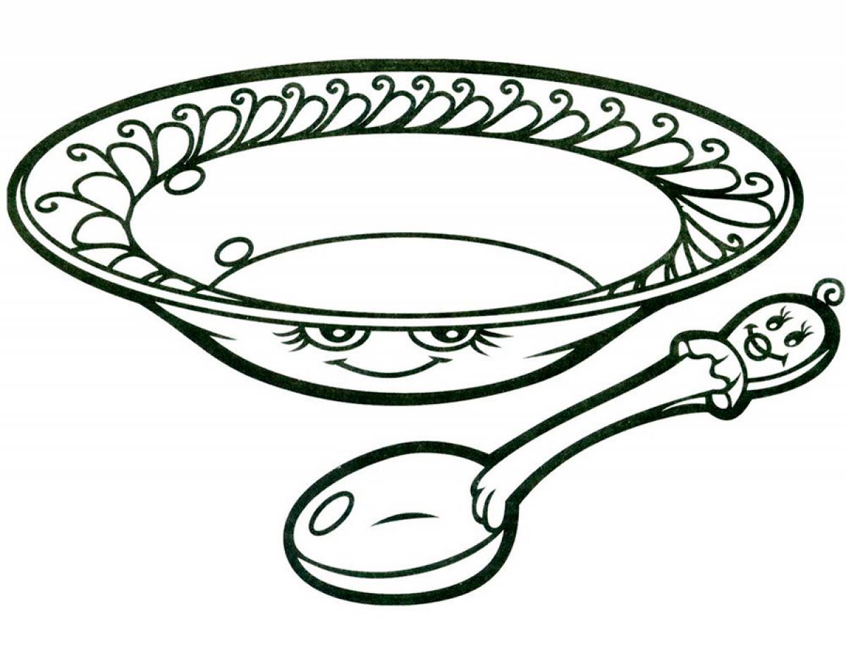 Plate and spoon