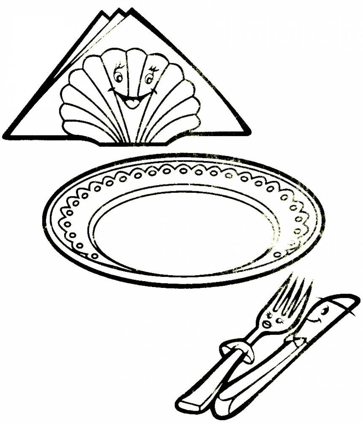 Plate coloring page