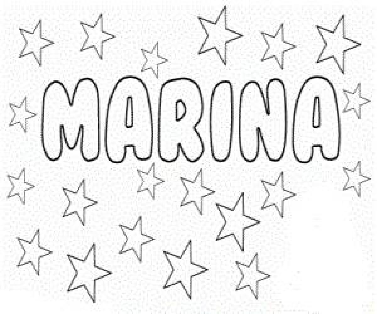 Marina names coloring pages