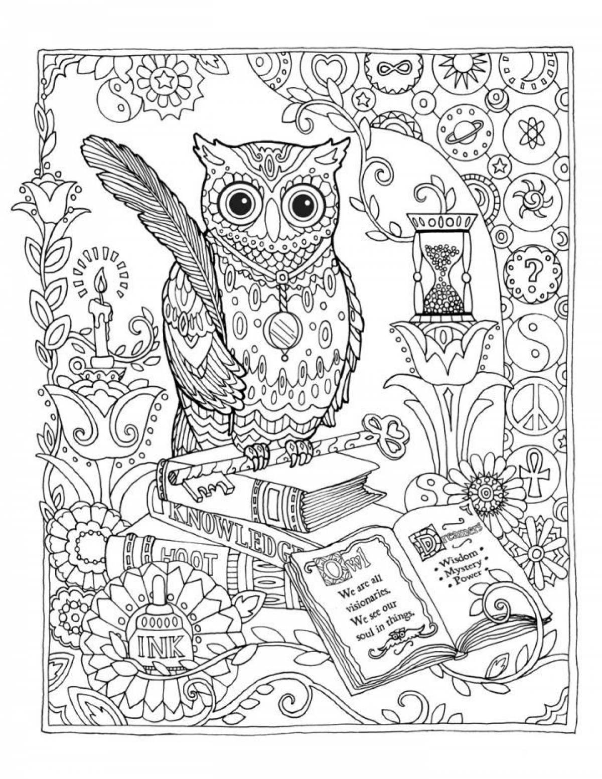 Photo Antistress owl with a book