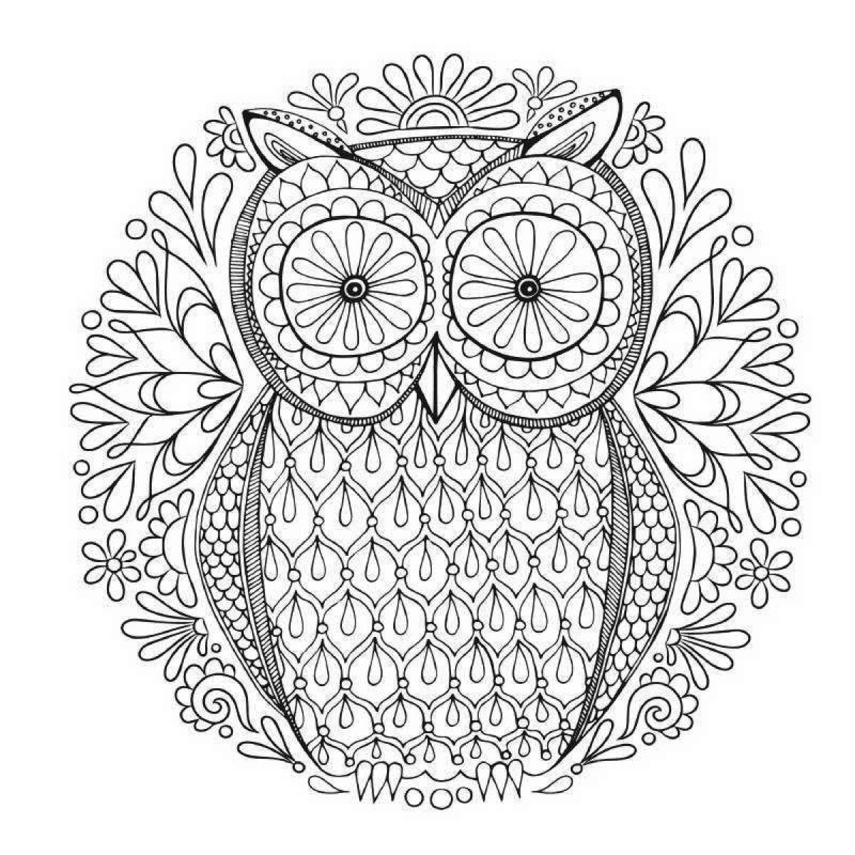 Photo Antistress owl with patterns