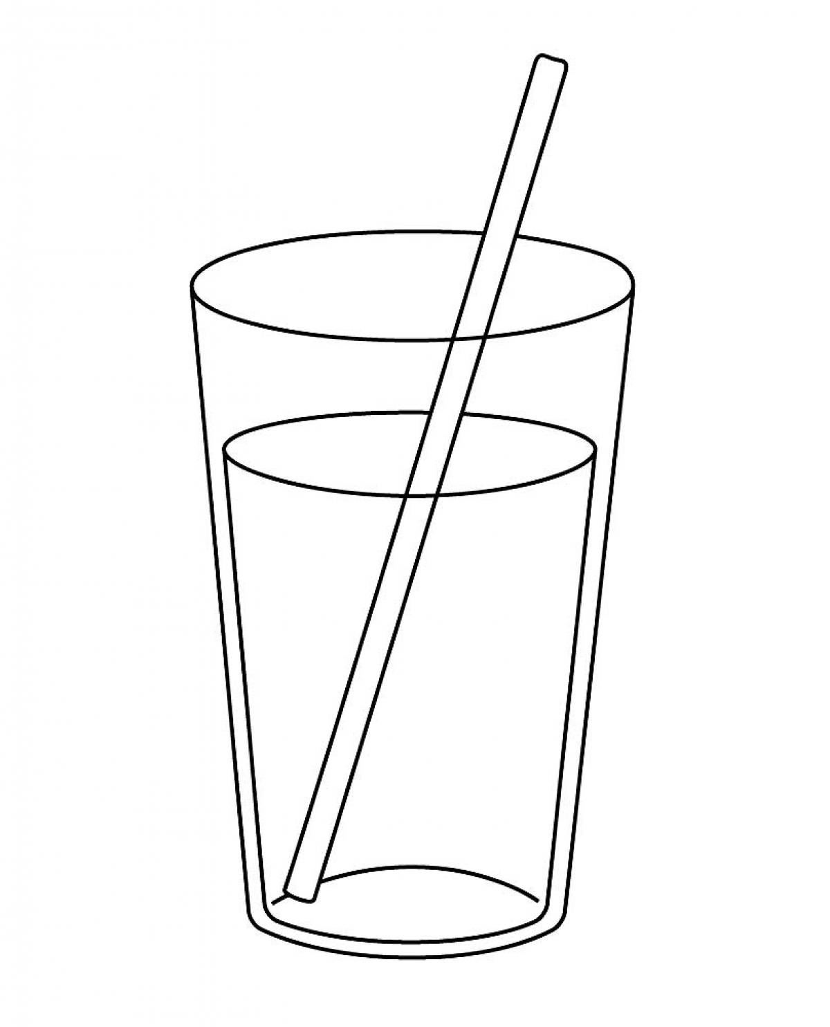 Glass with a straw