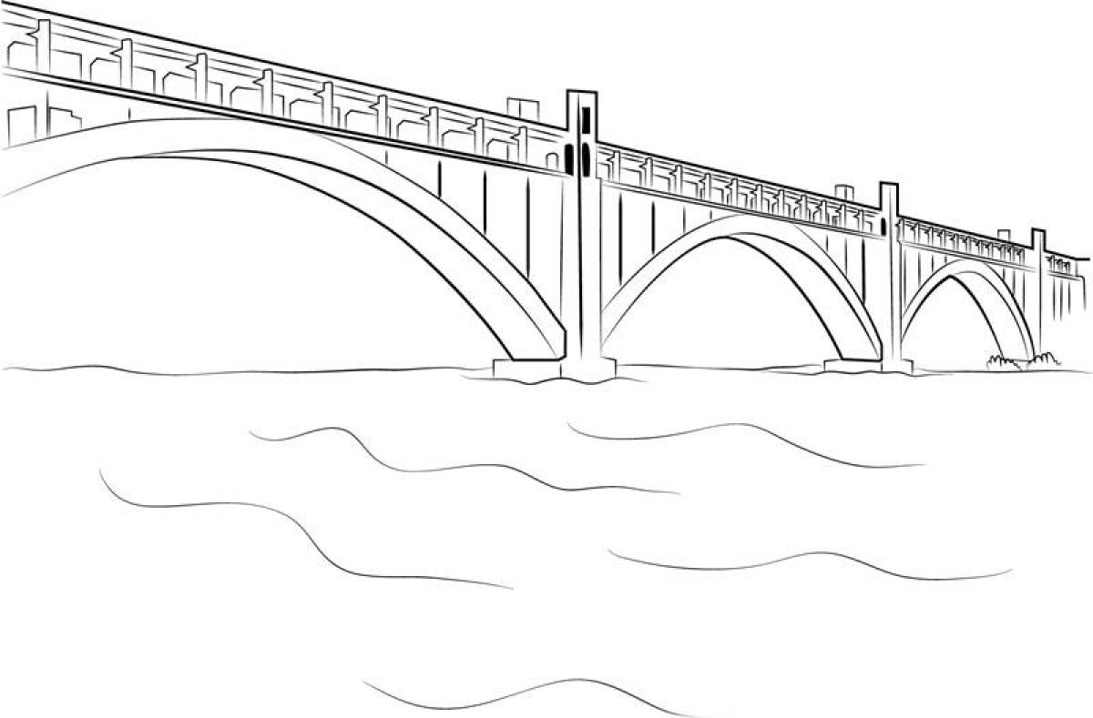 Bridge coloring page