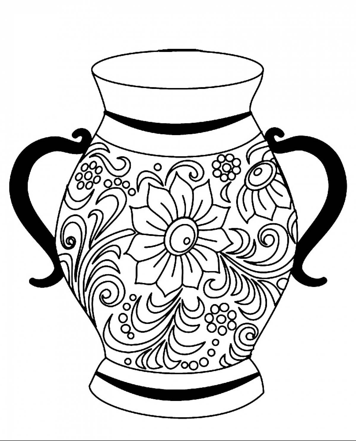Vase coloring page