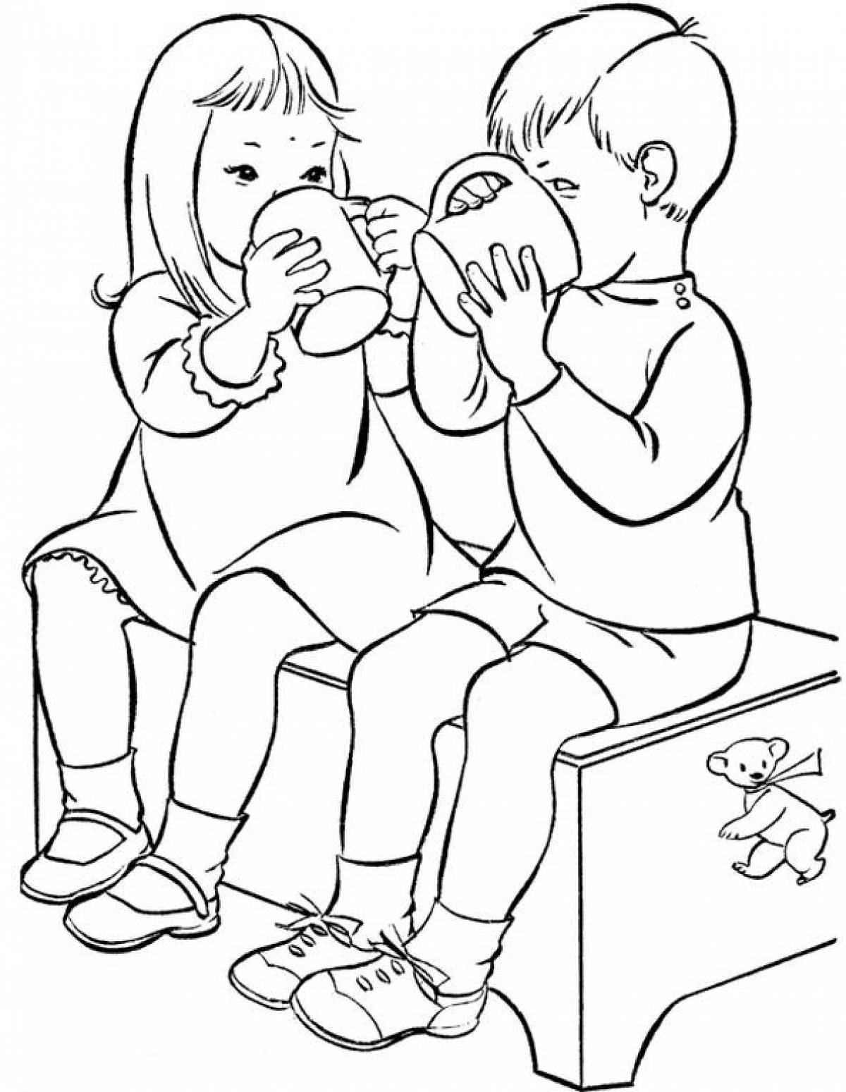 Photo Friendship coloring page