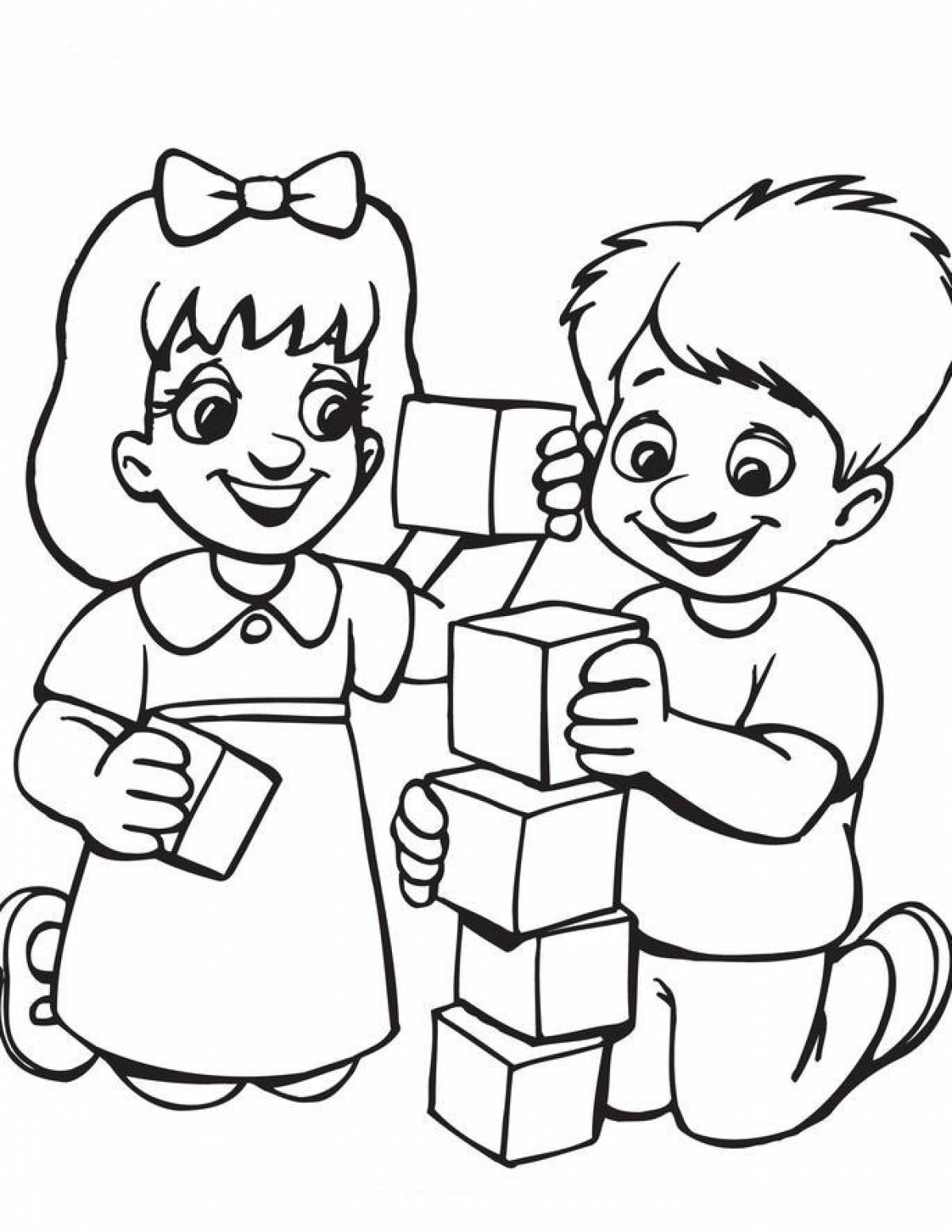 Photo Friendship coloring pages