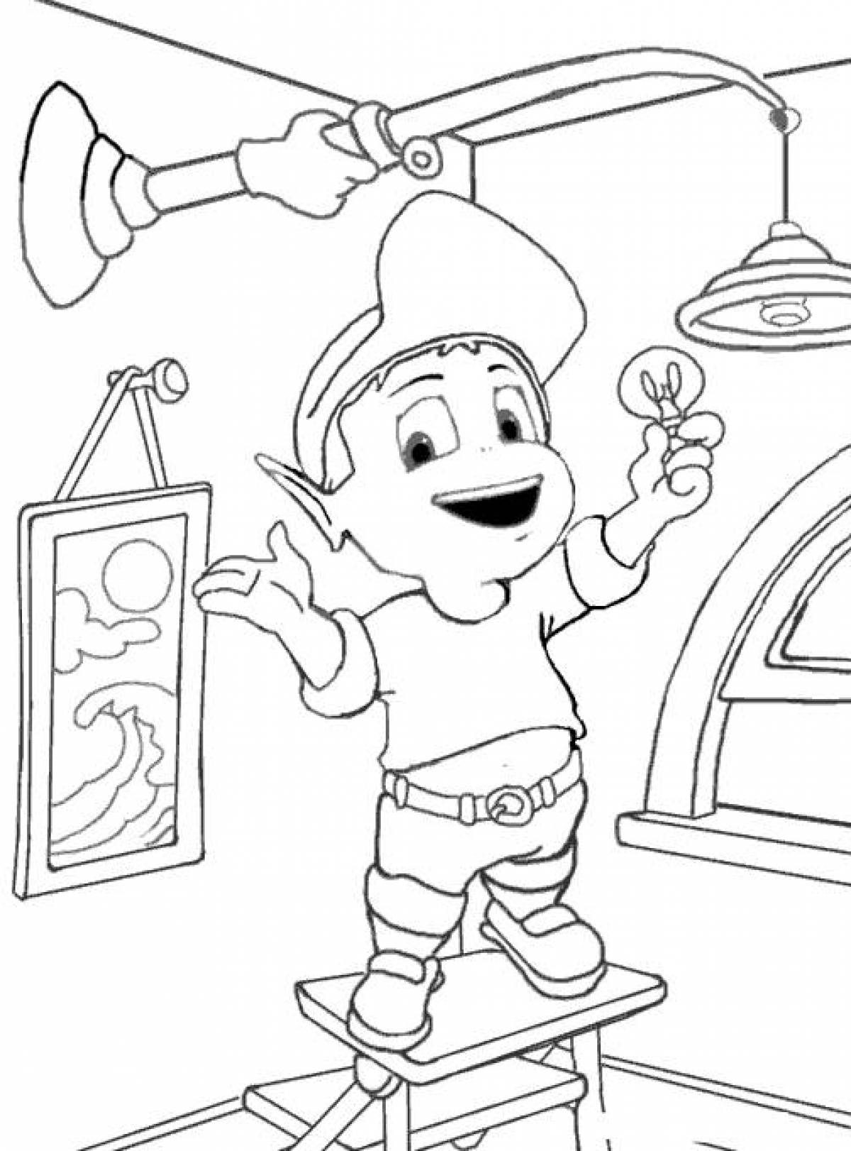 Light bulb coloring page