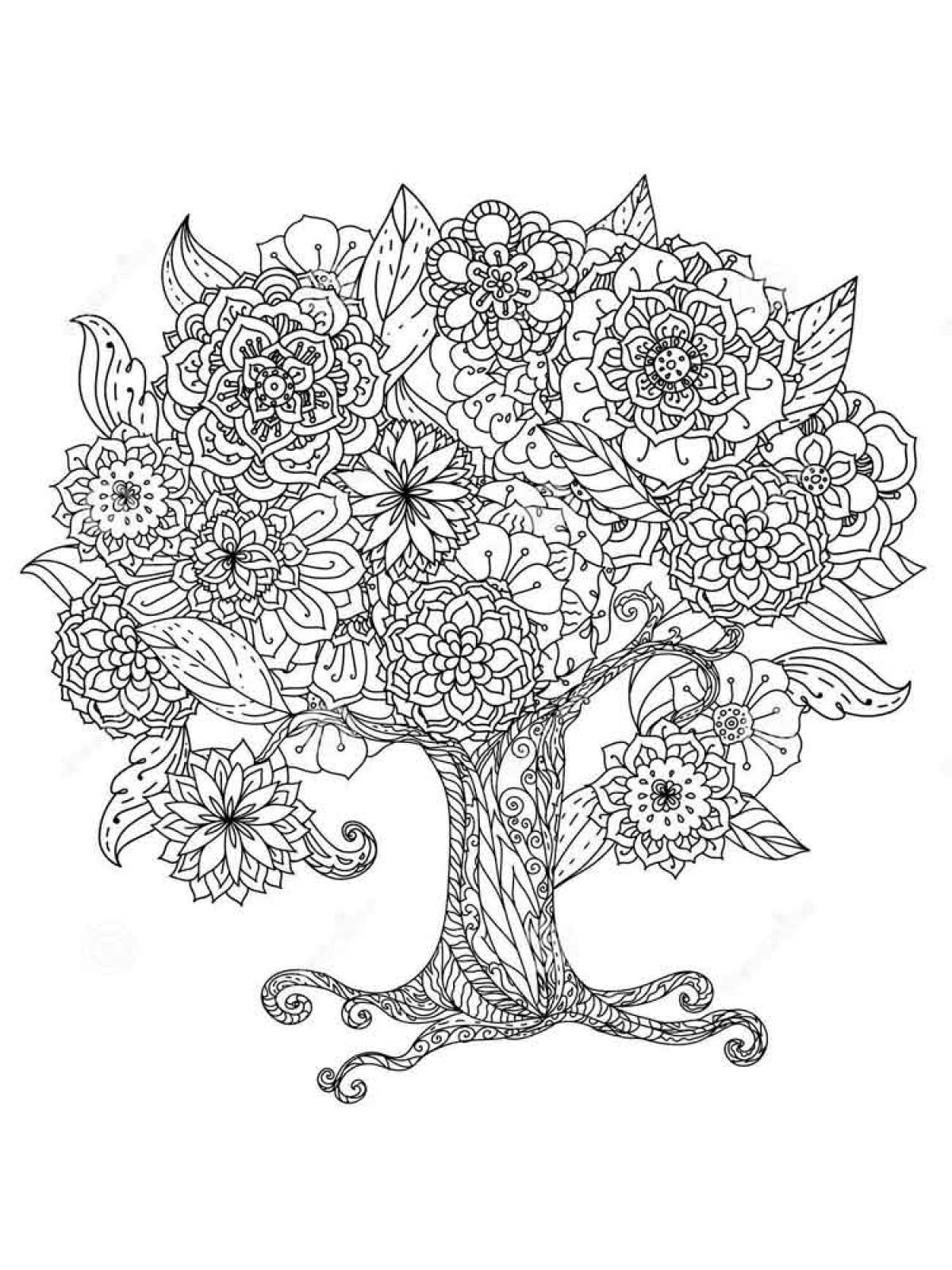 Photo Antistress tree coloring pages