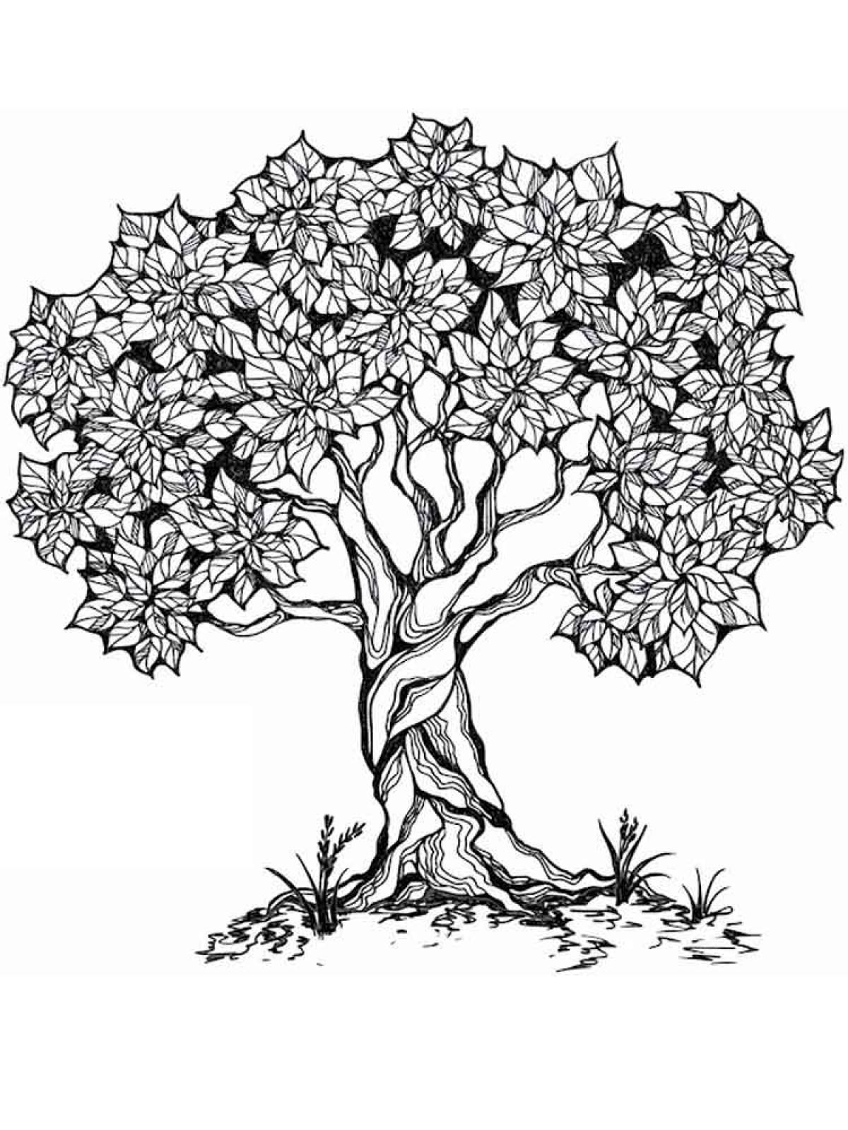 Photo Antistress tree coloring pages