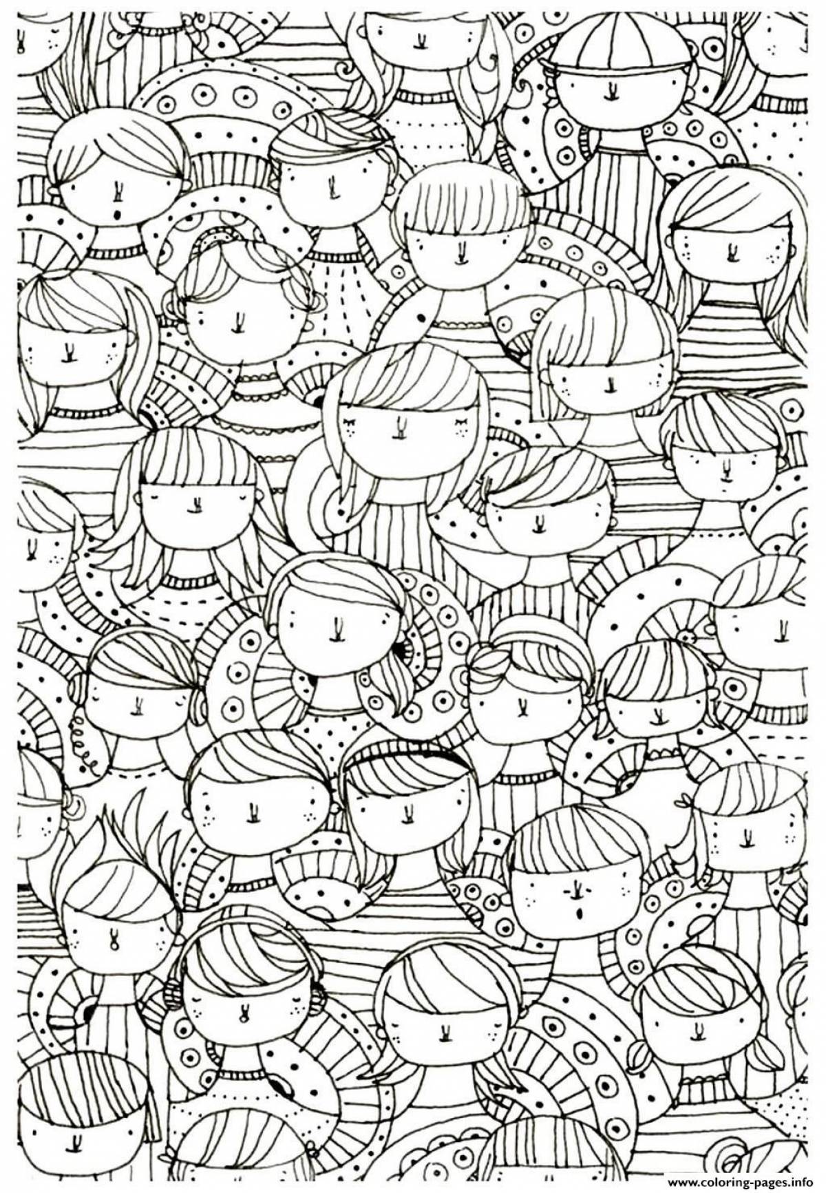 Coloring book antistress enchanted city