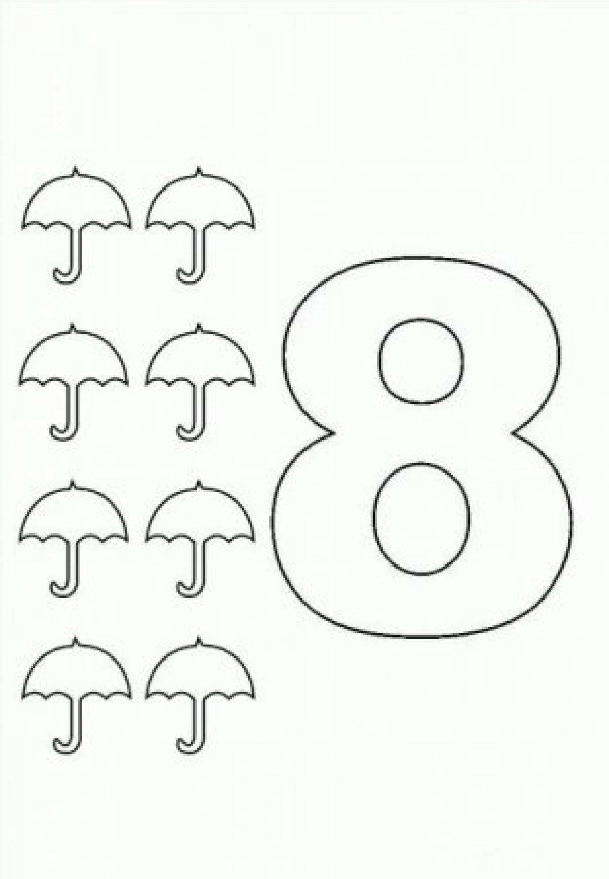 Eight umbrellas