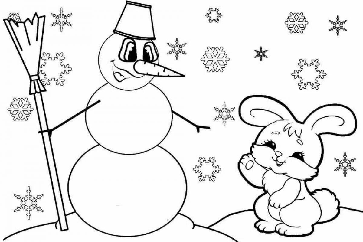 Fun coloring for children winter 2 3 years old