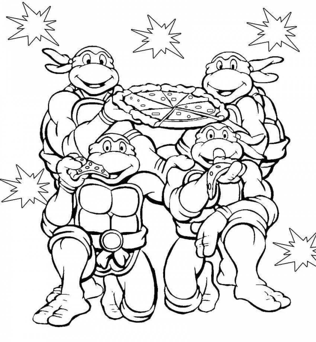 Tempting Teenage Mutant Ninja Turtles Coloring Page