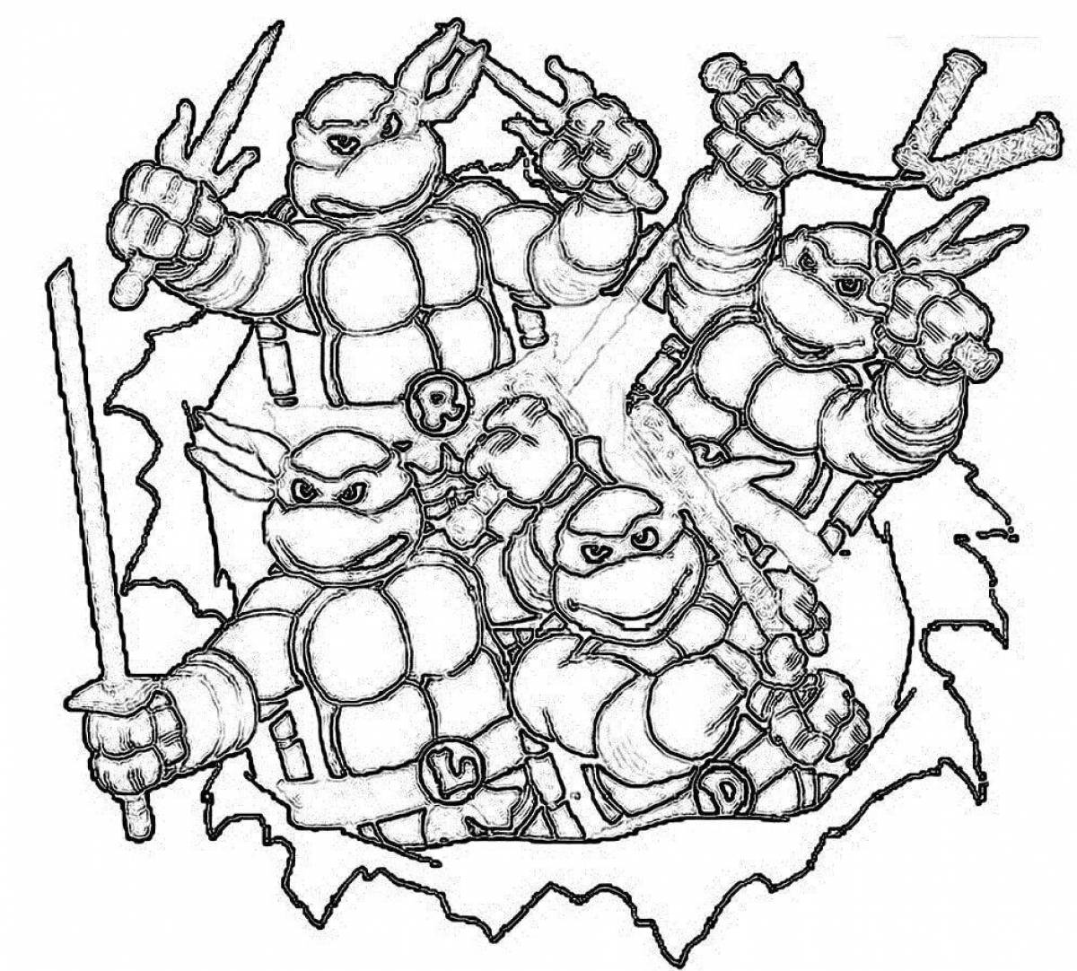 Great ninja turtle coloring book