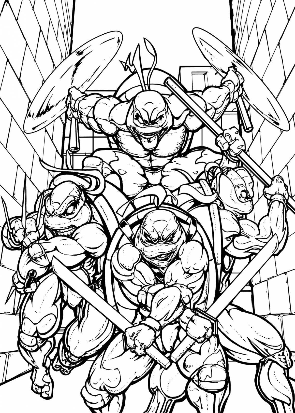 Outstanding ninja turtle coloring page