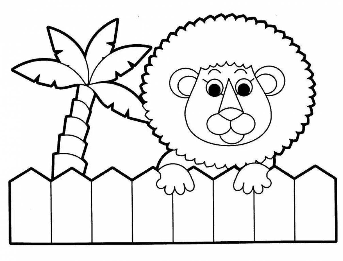 Забавная раскраска животных для детей 3-4 лет