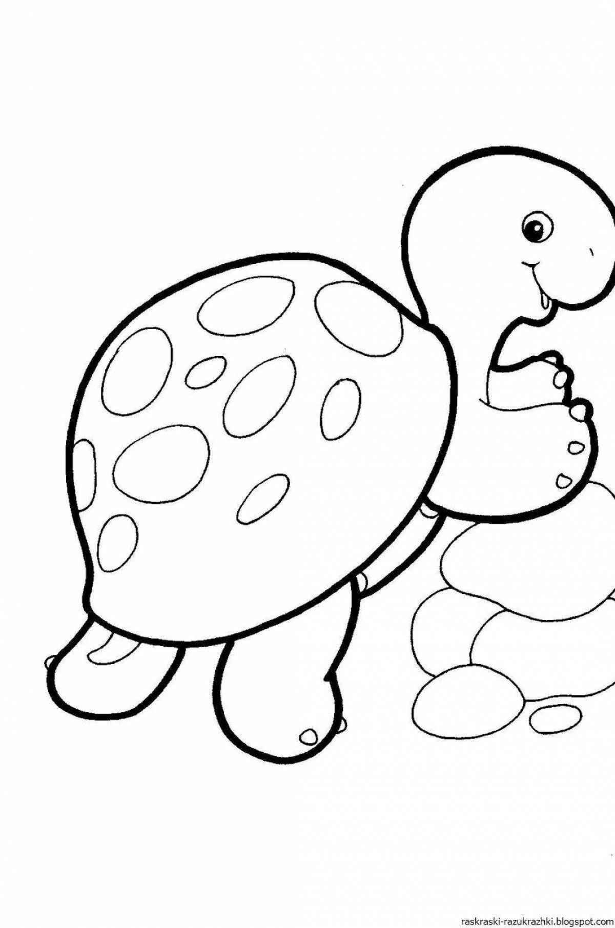 Luminous coloring pages for children 3-4 years old: simple animals