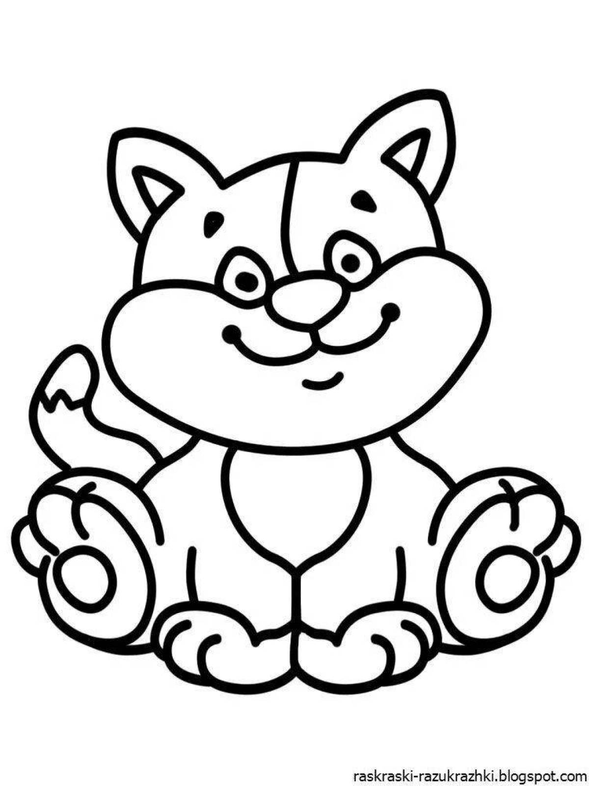 Photo Exquisite coloring book for 3-4 year olds: simple animals